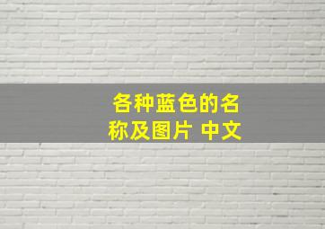 各种蓝色的名称及图片 中文